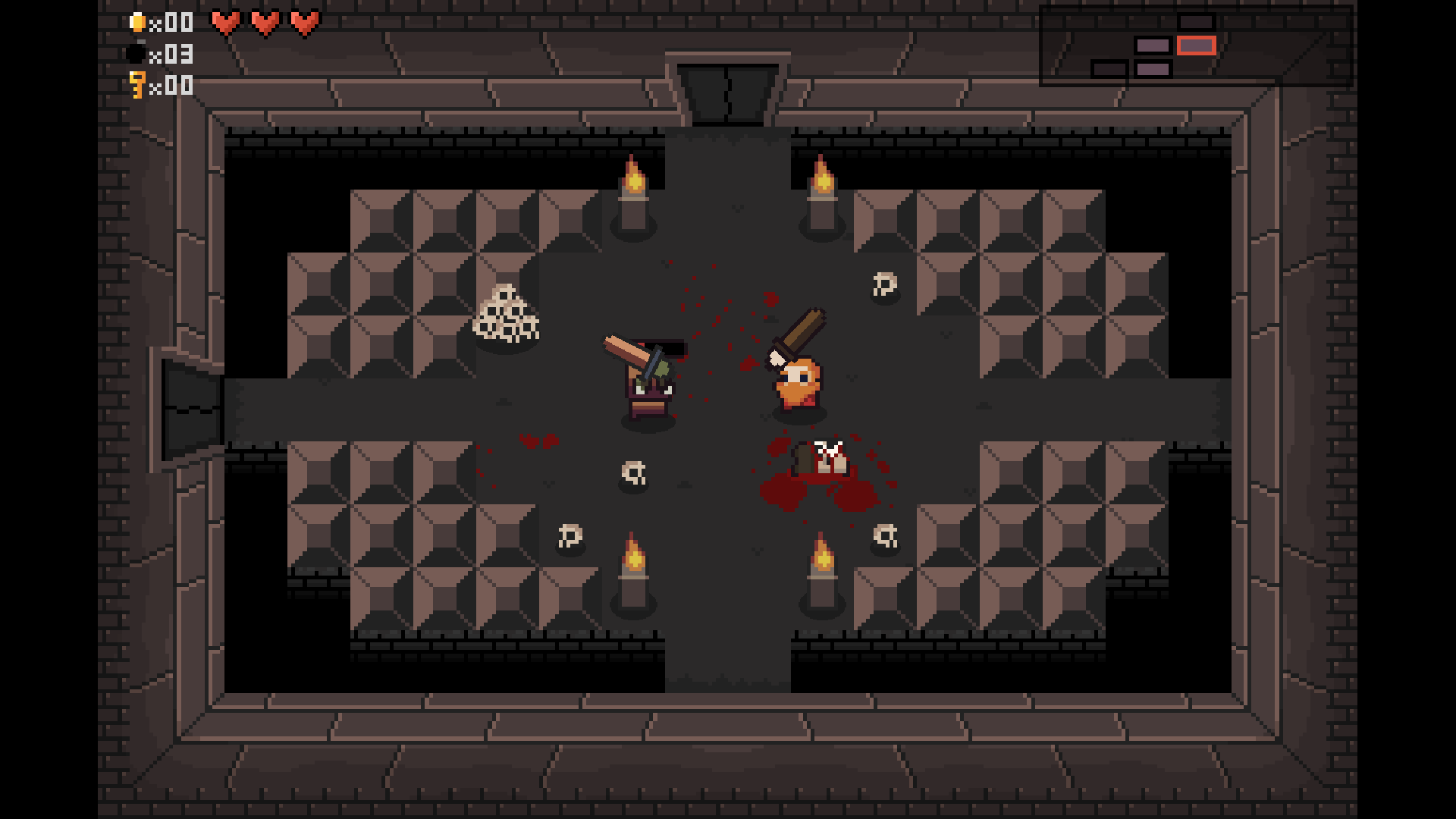 Screenshot of a Roguelike game where the player is facing an enemy, about to clash swords.