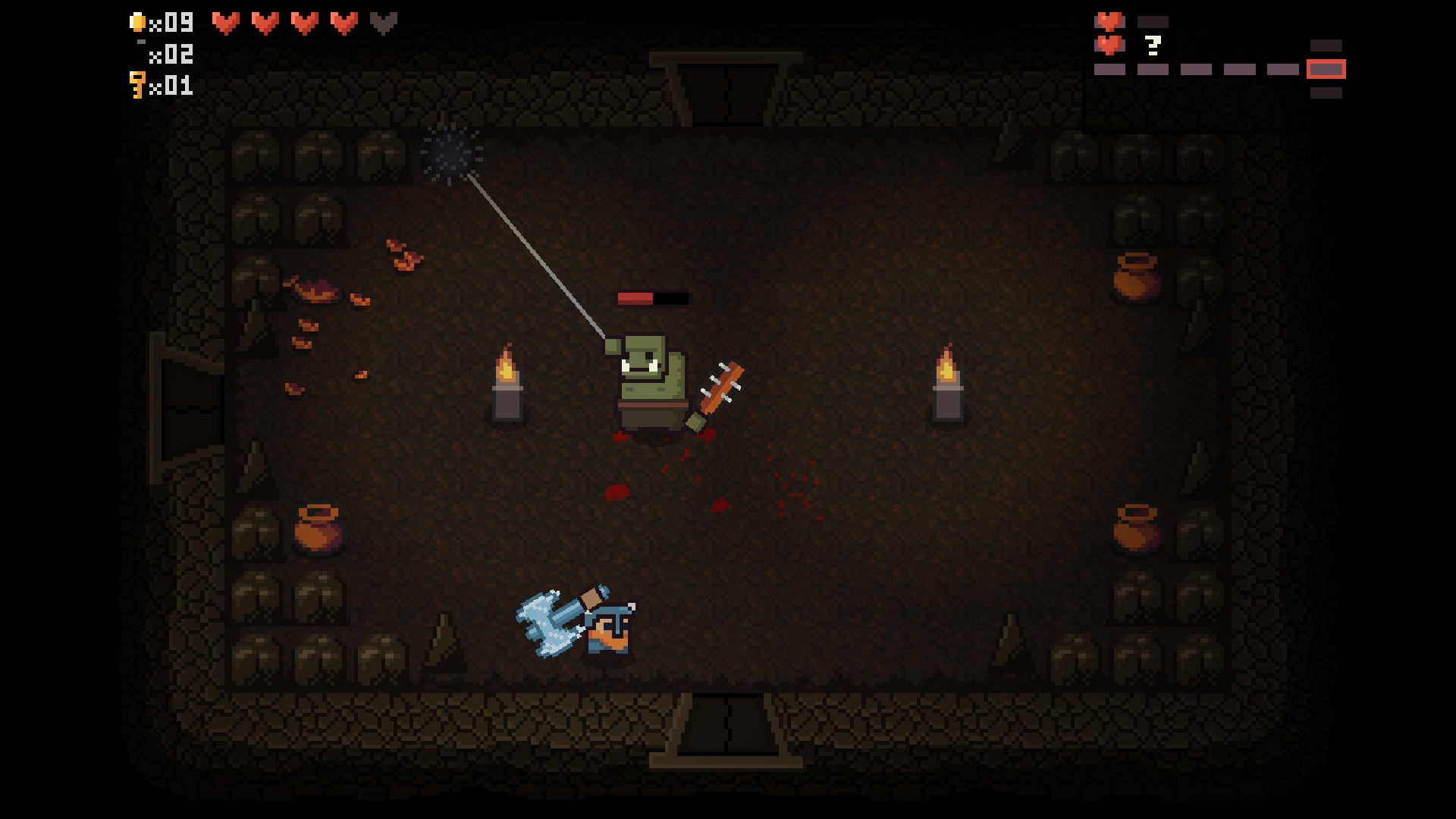 Screenshot of a Roguelike game where the player is in the middle of some encounter.